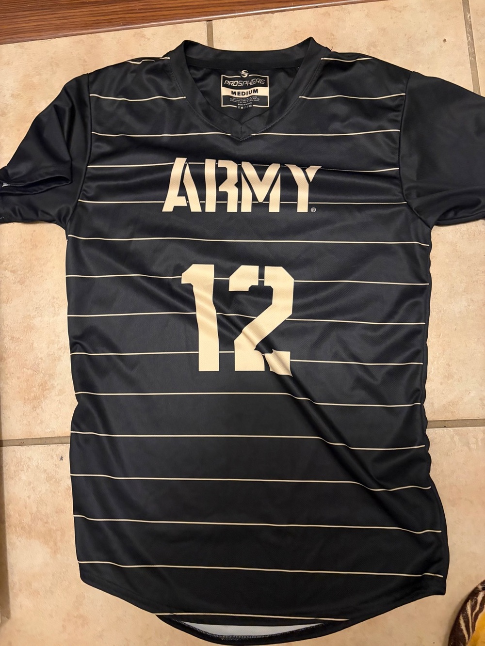 ARMY westpoint adult Black Athletic Jersey with Gold Accents - Medium
